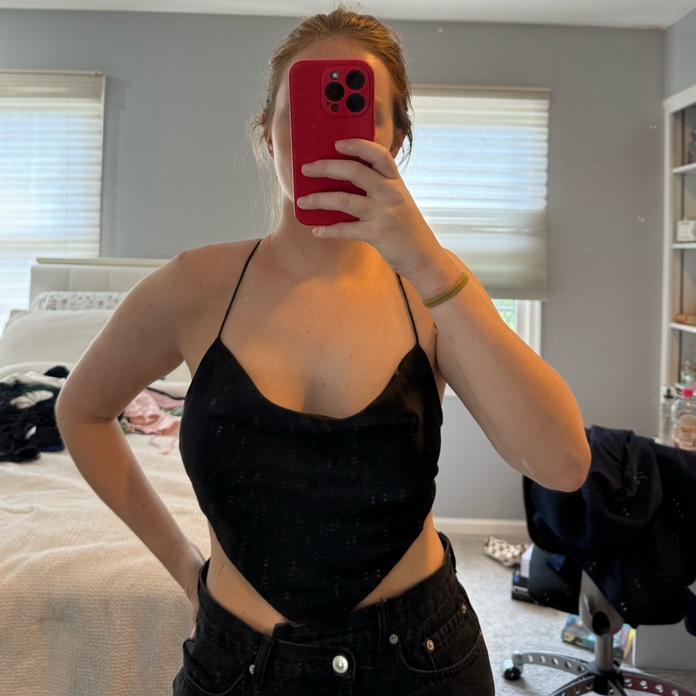 princess polly black backless top